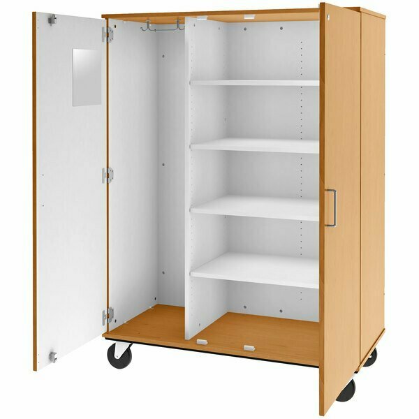 I.D. Systems 67'' Tall Maple Mobile Storage Cabinet with 4 Shelves 80603F67073 538603F67073